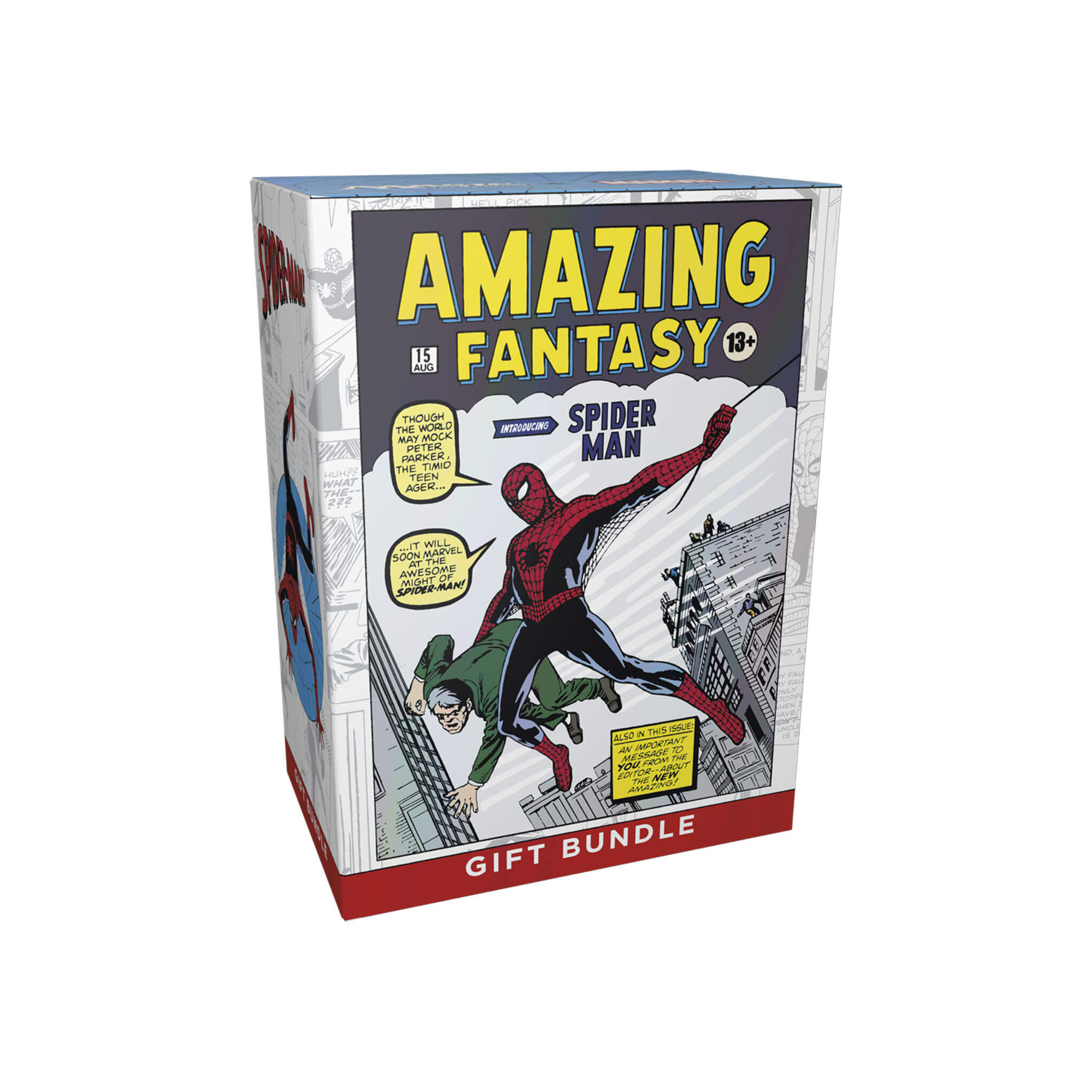 Magic: The Gathering: Spider-Man gift bundle box with comic book cover design on a white background