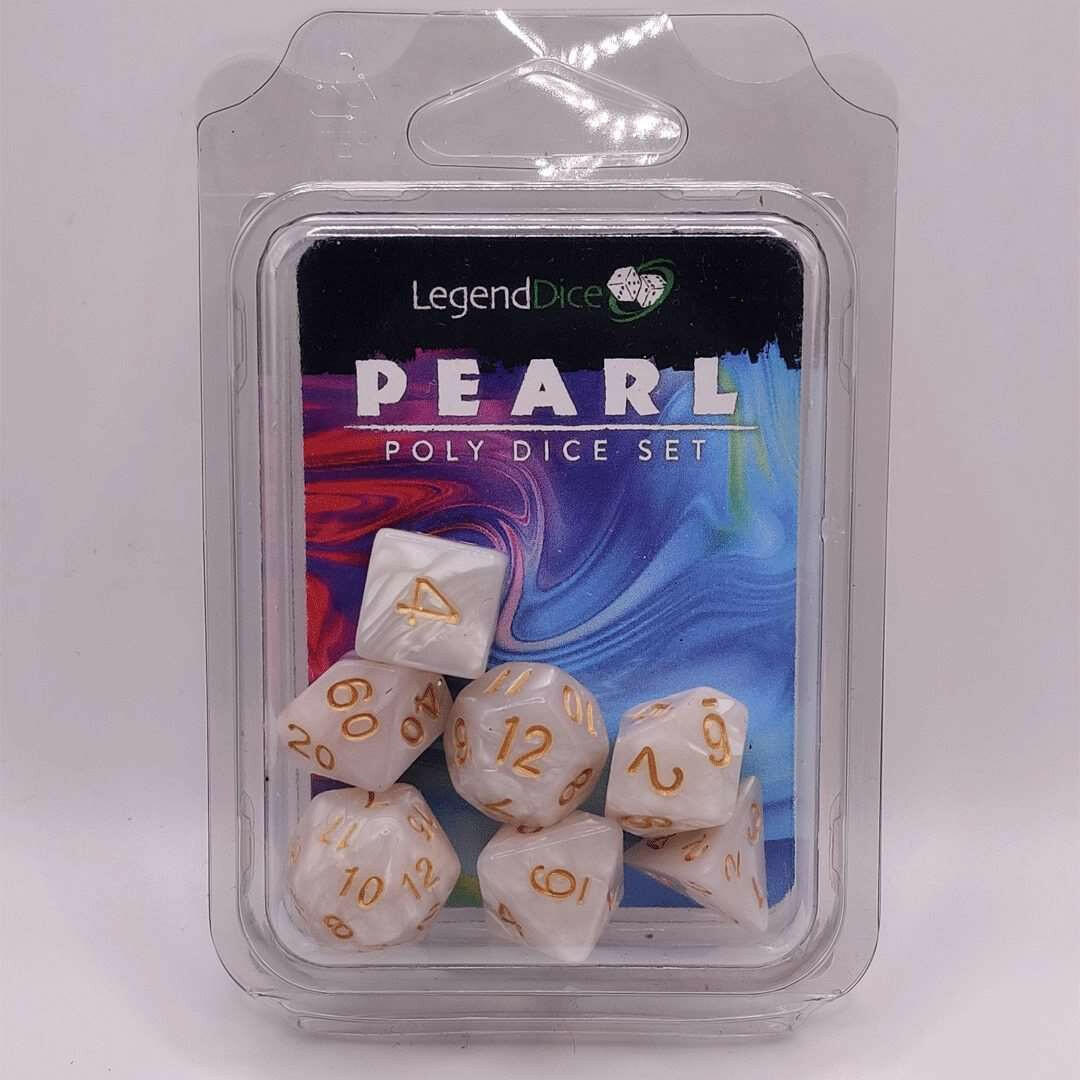 White Pearl Dice Set - Fun Flies Ltd