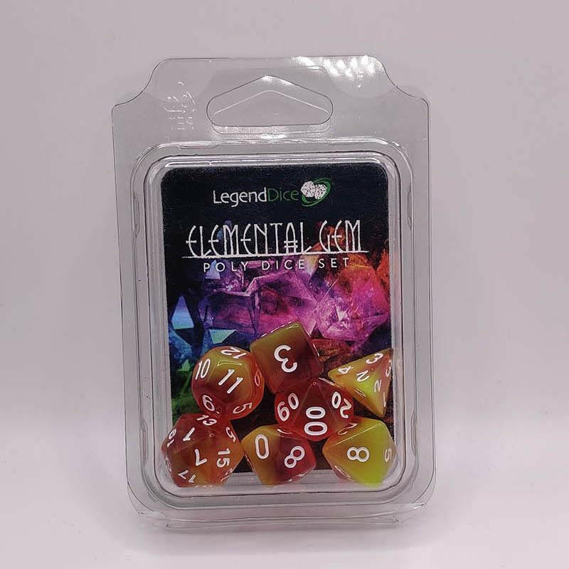 Orange Elemental Gem Dice Set