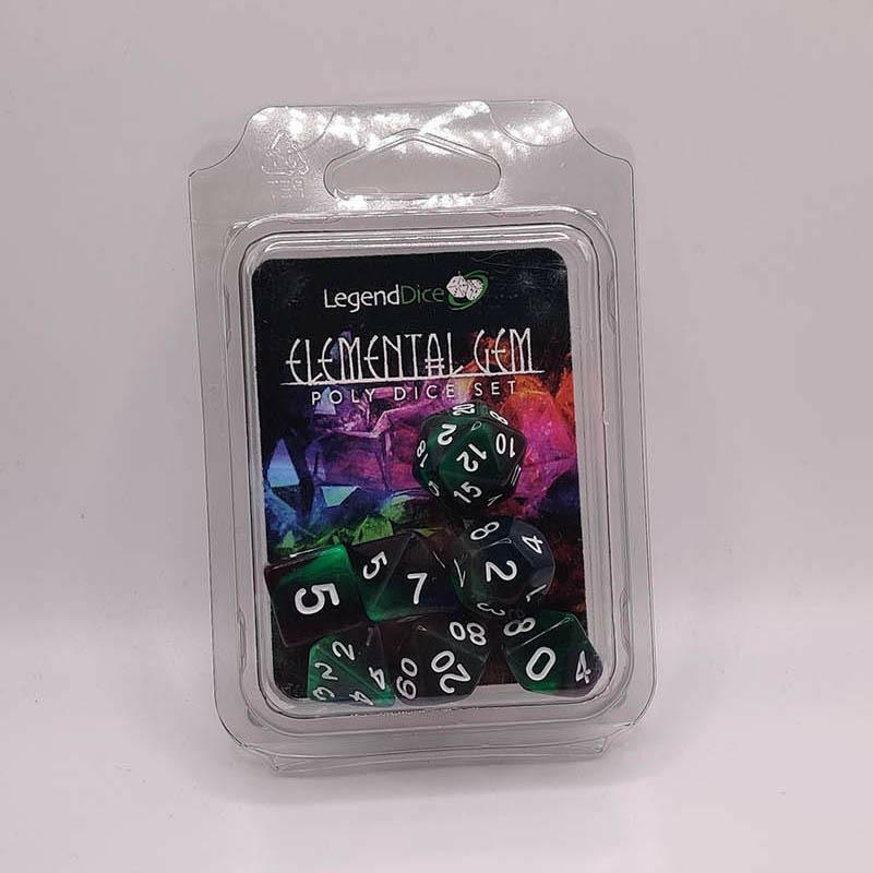 Green Gem Elemental Dice Set