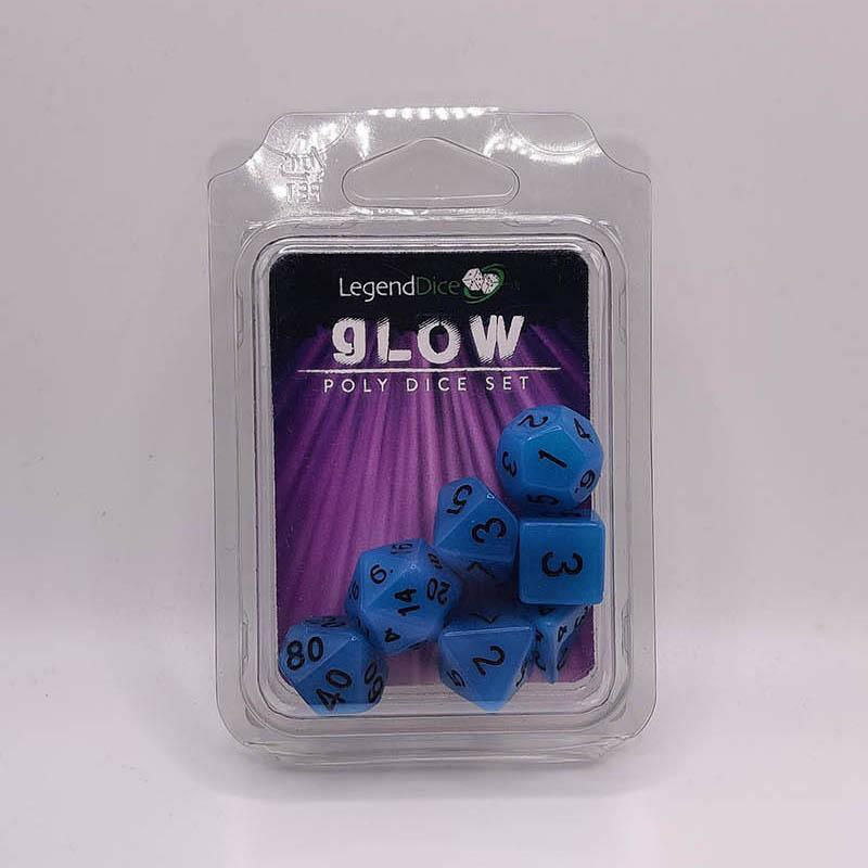 Glow Dice Set Blue
