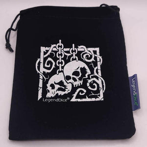 Blue Dice Bag with Skulls