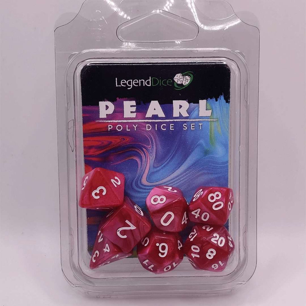 Red Pearl Dice Set - Fun Flies Ltd