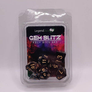 Gem Blitz Set - Black DND Dice Set 