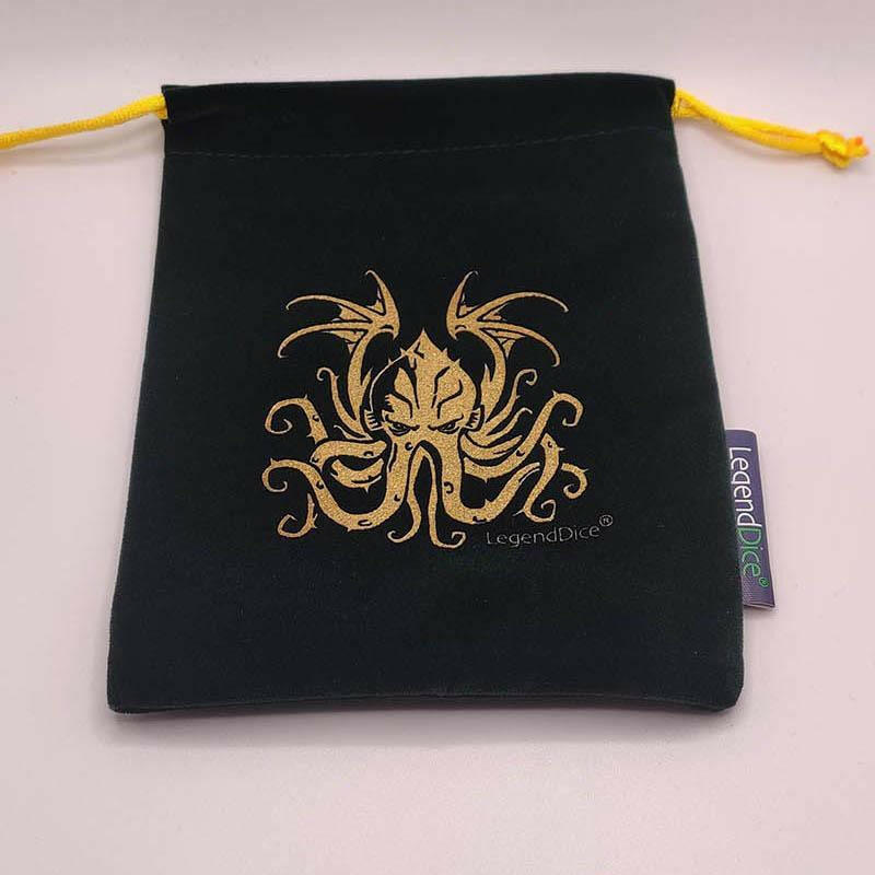 Dark Green Dice Bag with Cthulhu 
